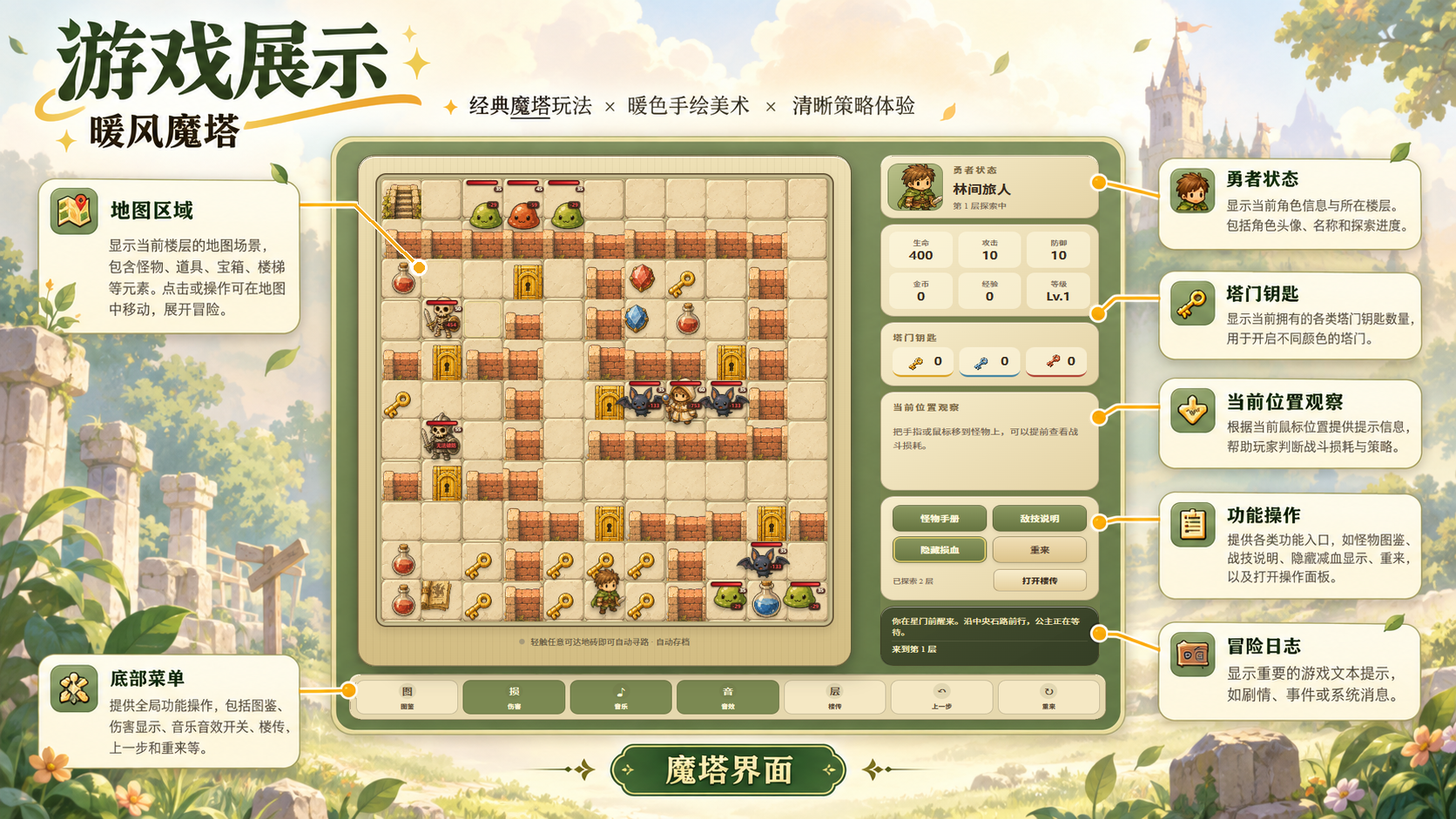 暖风魔塔魔塔界面与信息层级说明